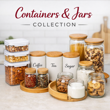Premium kitchen containers and jars collection for pantry and home storage