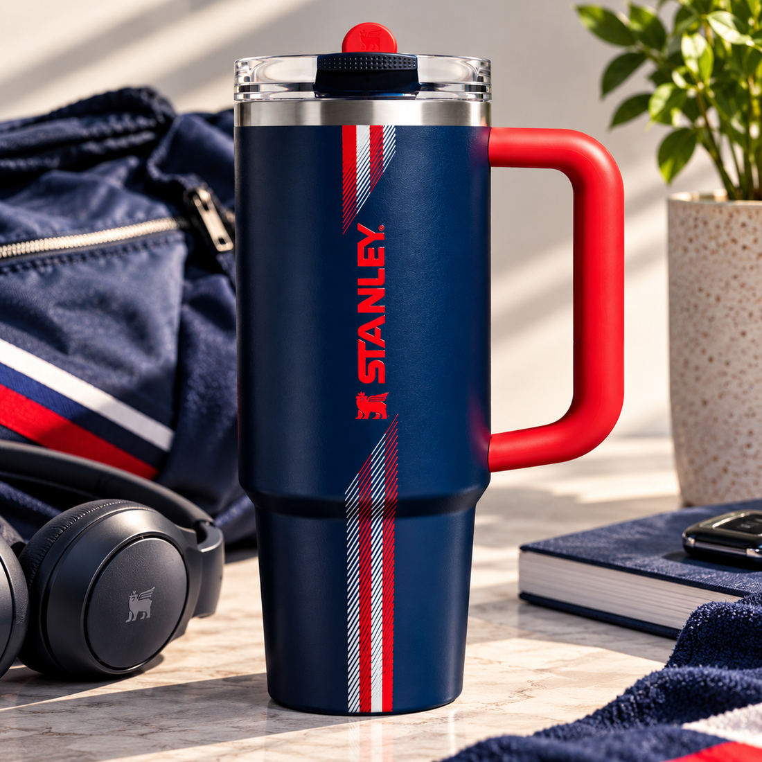 Stanley The Country Collection Quencher® ProTour Flip Straw Tumbler 40 OZ – Team Navy Red