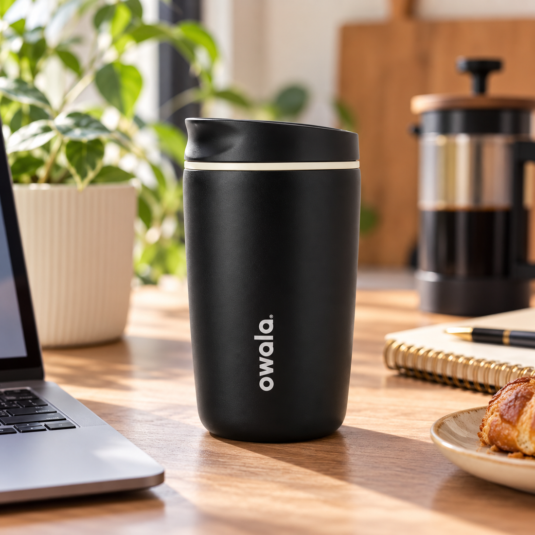Owala SmoothSip® Slider 12oz Insulated Coffee Mug – Leak-Proof Stainless Steel Tumbler