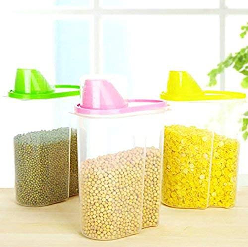 1.5L/2.5L Plastic Container Cereal Sealed Jar (3pcs Set)