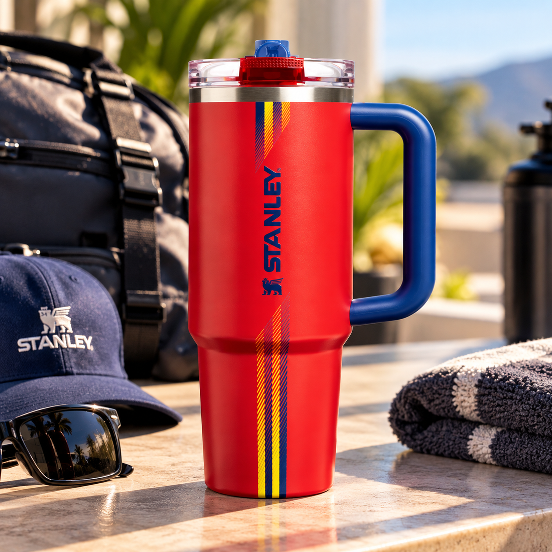 Stanley The Country Collection Quencher® ProTour Flip Straw Tumbler 40 OZ – Team Red Dark Blue