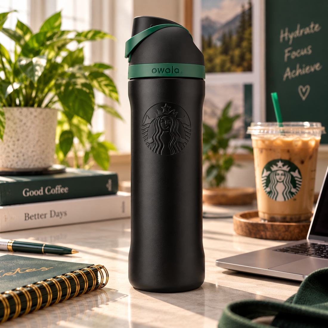 Starbucks x Owala 24oz Bottle – Black & Green