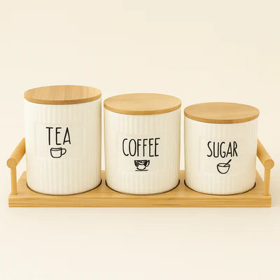 Ceramic Tea Coffee Sugar Canisters