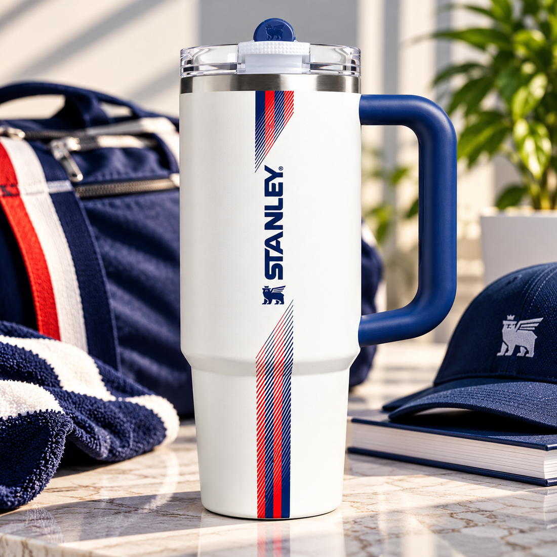 Stanley The Country Collection Quencher® ProTour Flip Straw Tumbler 40 OZ – Team White Dark Blue