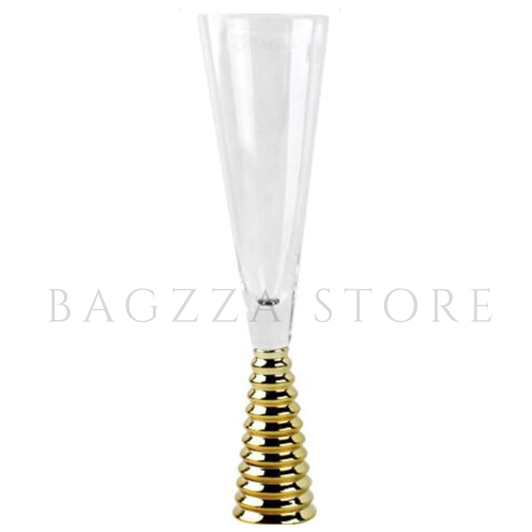 Luxury Spiral Champagne Flutes with Gold Base – 6PC 220g | 190ml – Toast in Opulence