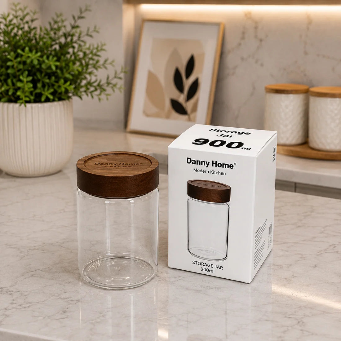 Danny Home Glass Storage Jar – 900ml