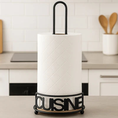 Modern Metallic & Oak Tissue Roll Paper Holder