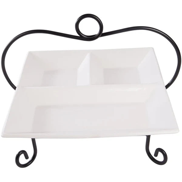 Symphony Square Divider Plate & Stand