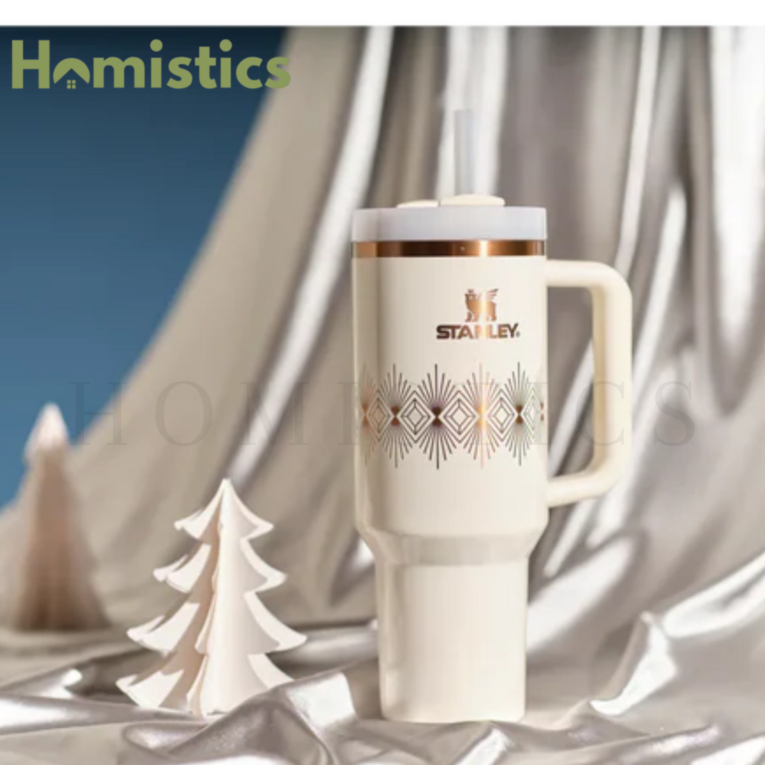 Deco Collection Quencher H2.0 FlowState™ Tumbler | 40 OZ - Cream Gloss Deco