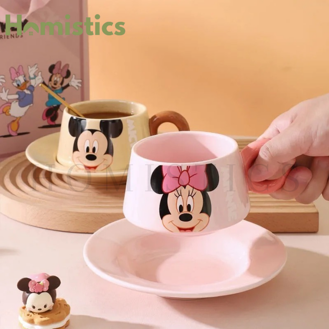Vintage Walt Disney Mickey Mouse and Friends Cup and Saucer Set - Minnie Mouse