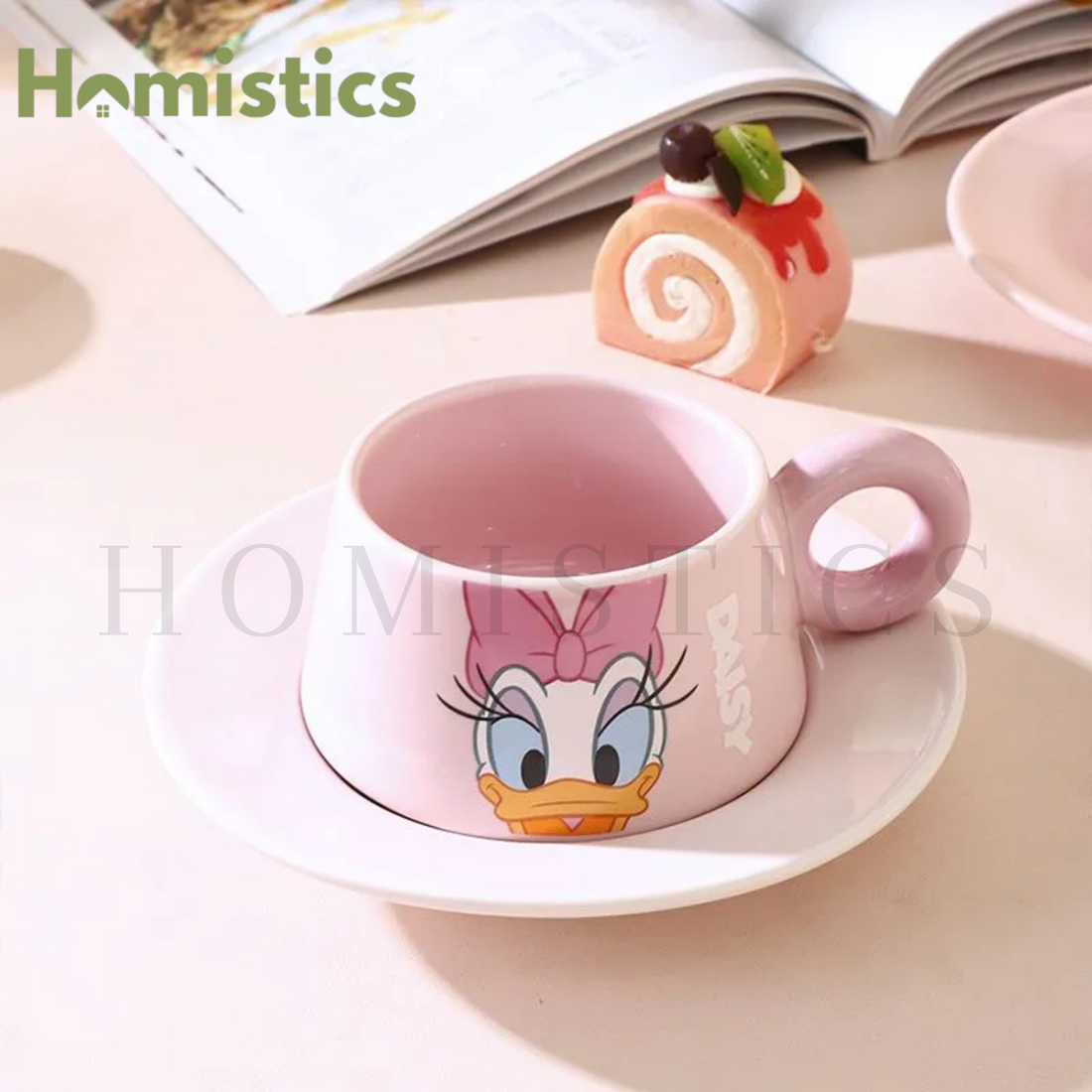 Vintage Walt Disney Mickey Mouse and Friends Cup and Saucer Set - Daisy Duck