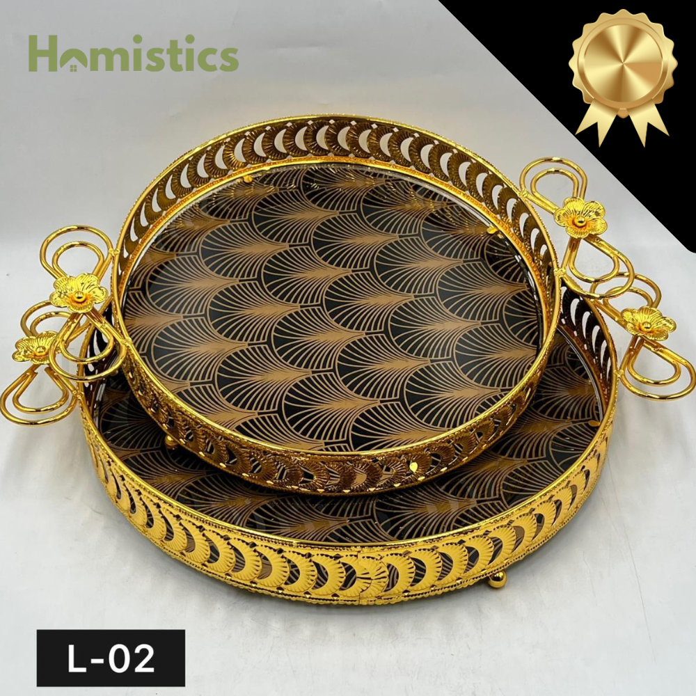 Luxury 2 PCS Round Tray Set (L-02)