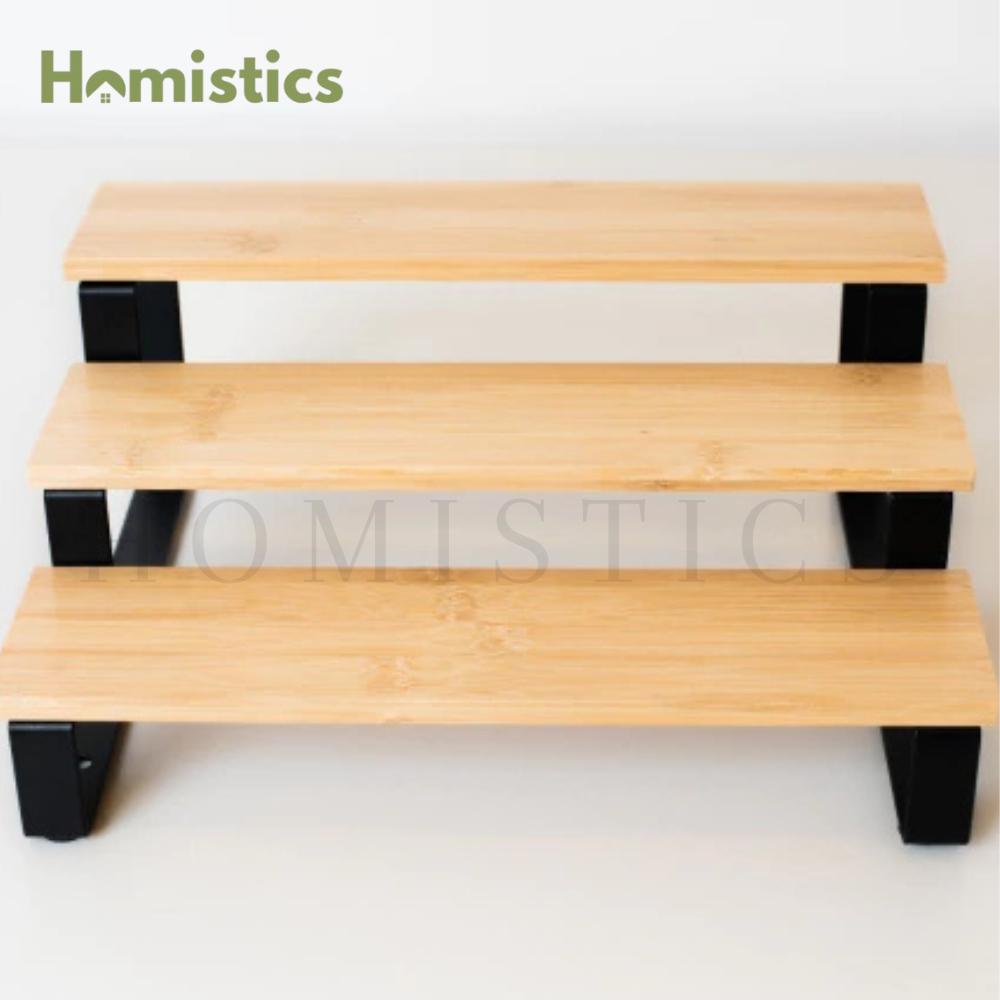 3 Tier Bamboo Metal Spice Rack