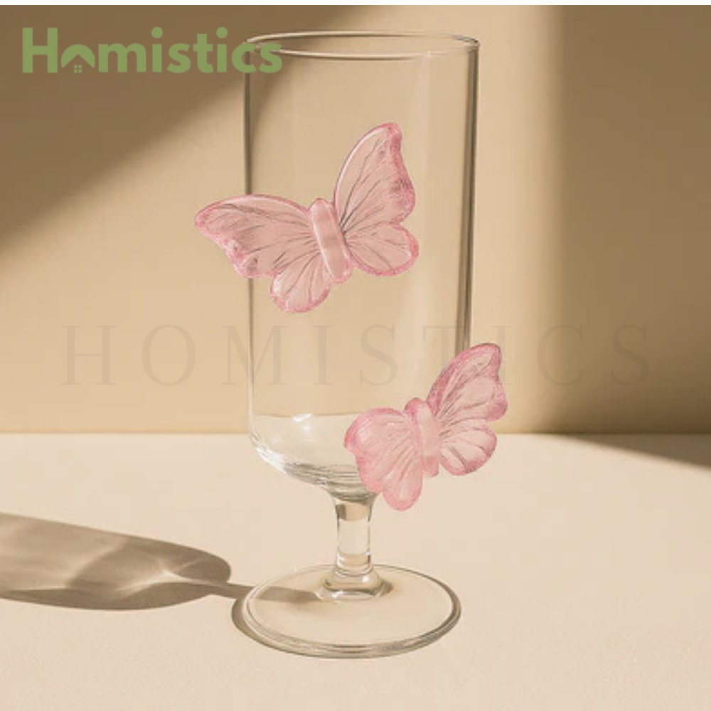 Pink Bow Flutter Glass