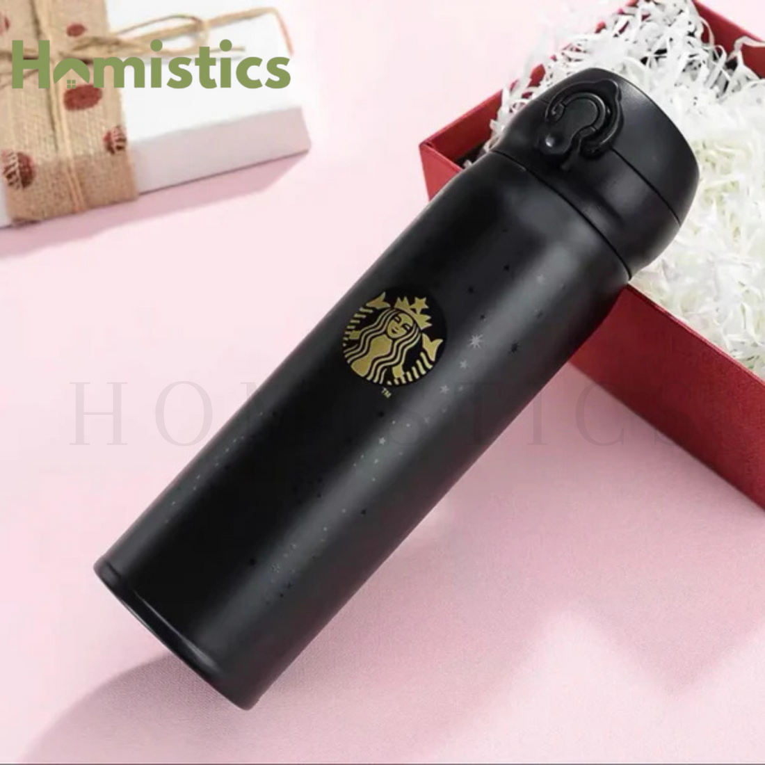 STARBUCKS Insulated Tumbler - Black & Golden - 450ml