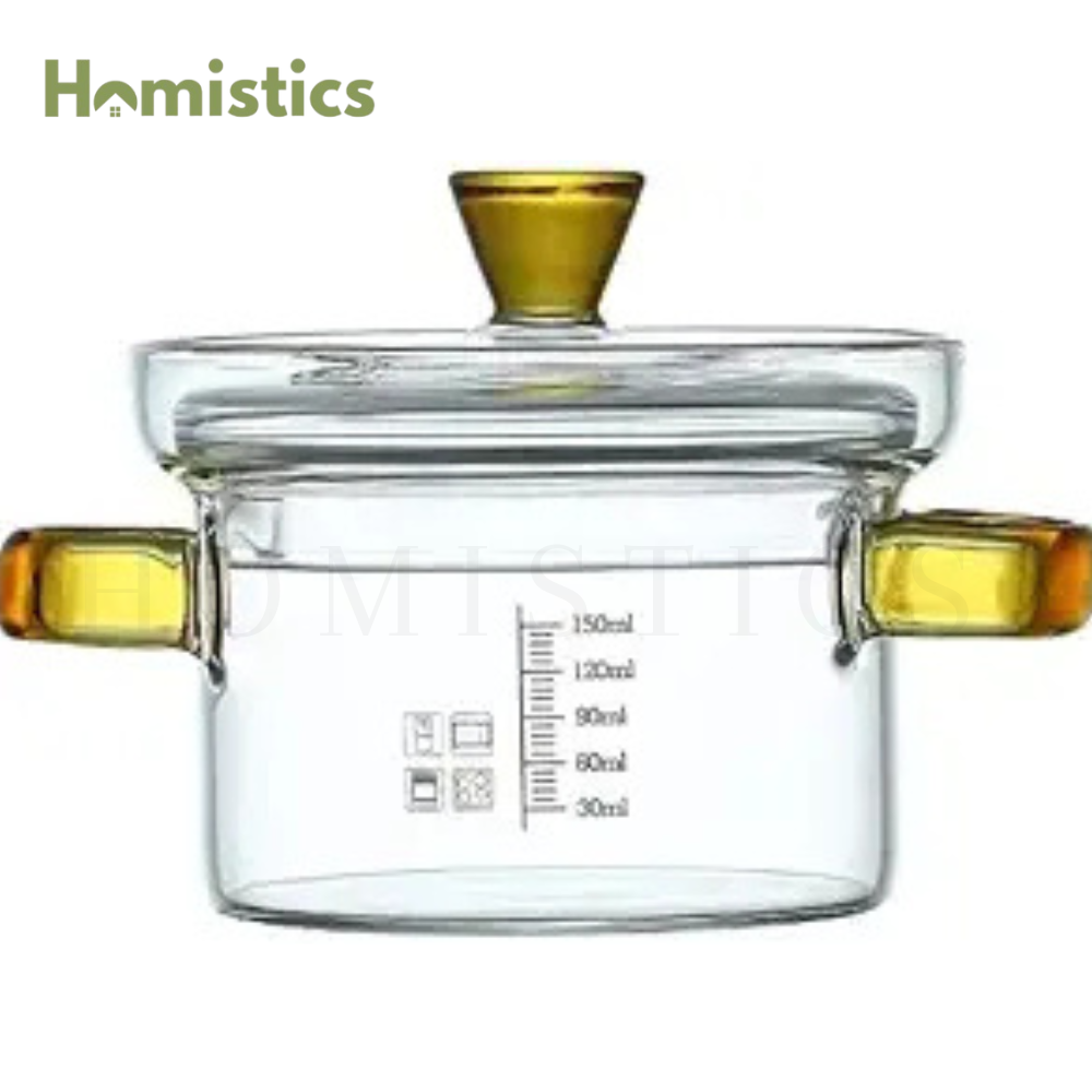 450ml 350ml | Glass Cooking Pot - Elegant & Heat-Resistant
