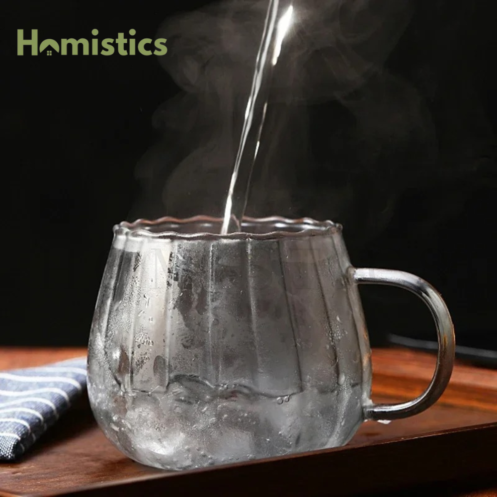 300ml Borosilicate Glass -Lining Mug Heat Resistant Transparent Coffee & Tea Cup
