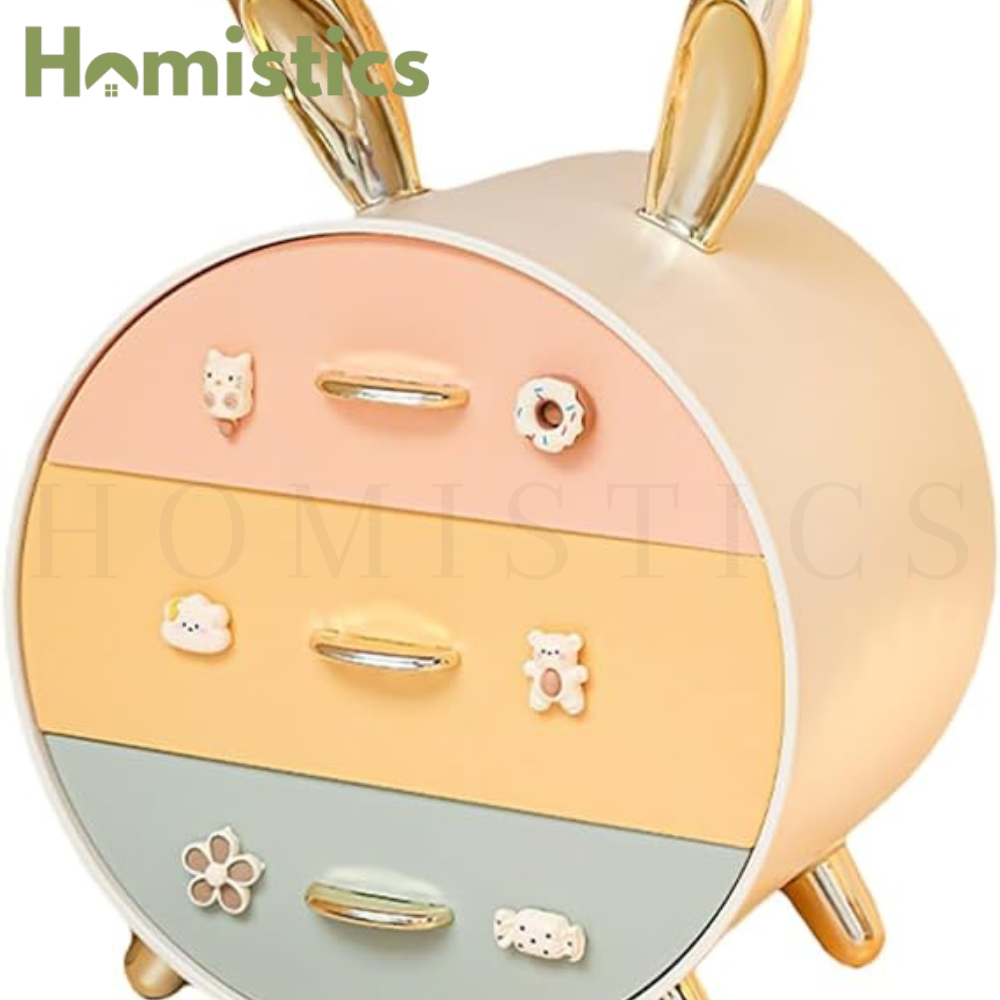 MULTI - TIER DRAWER STORAGE BOX CUTE RABBIT DESIGN COSMETIC & STATIONERY HOLDER