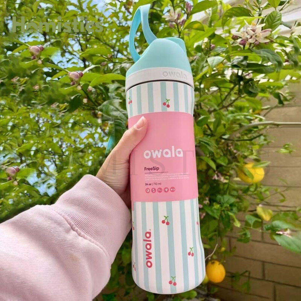 Owala FreeSip® Water Bottle - 24oz| Cherry Stripes