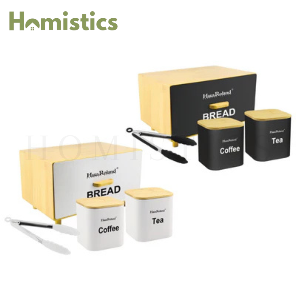 HausRoland 4-Piece Bread Box Set - Black