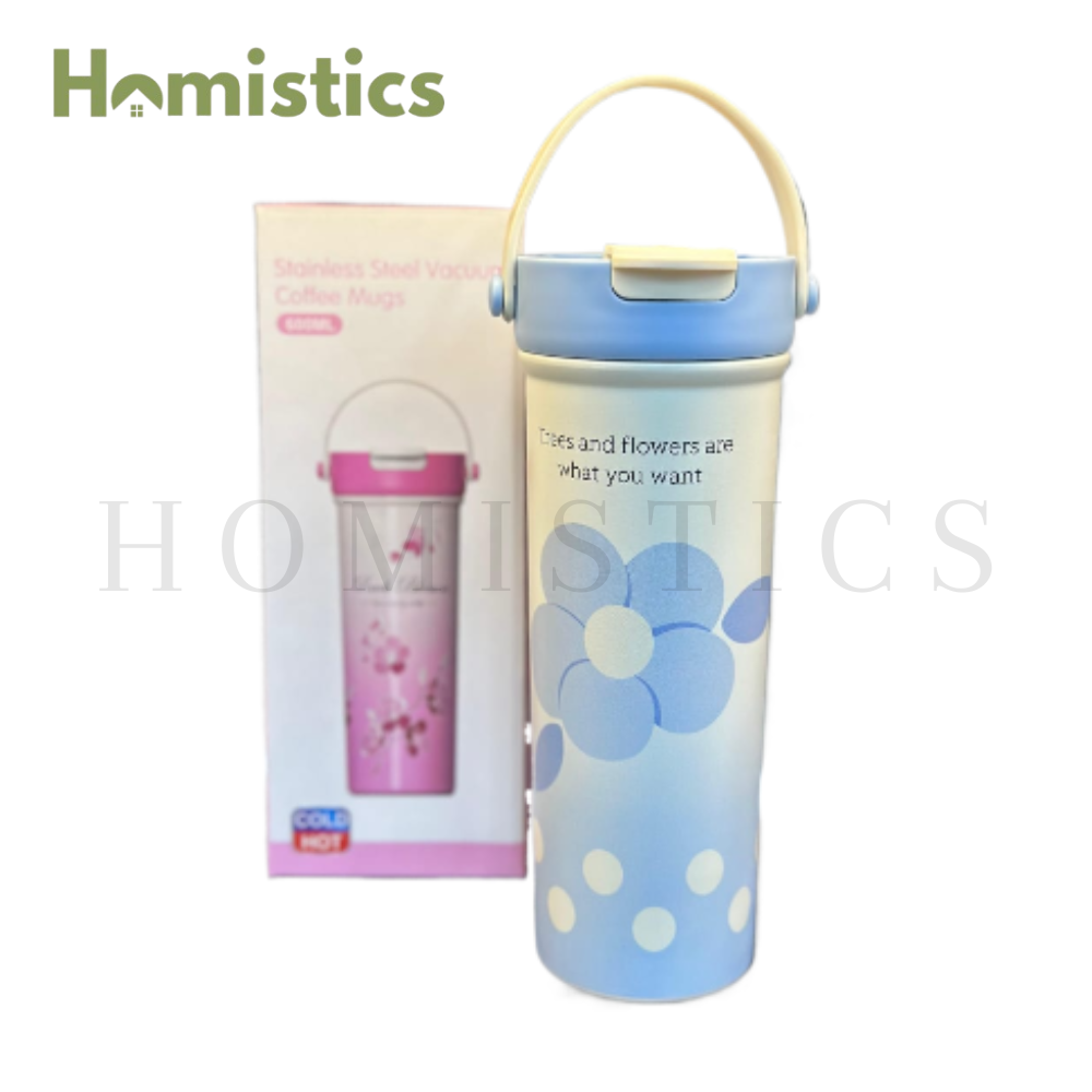 Hot & Cold Stainless Steel Coffee Mug with aesthethic print | 620ml