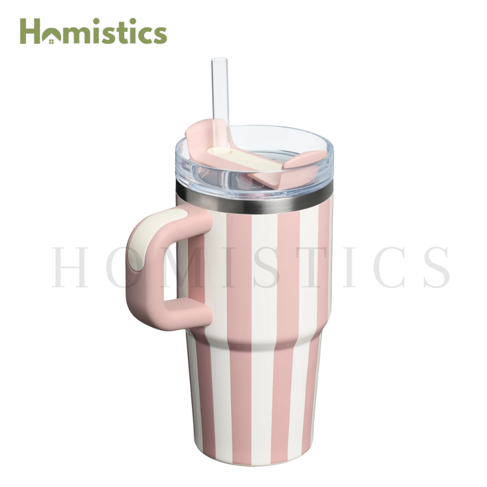 The Quencher H2.O FlowState™ Tumbler with Handle | 20 OZ |Peach Whip Cabana Gloss