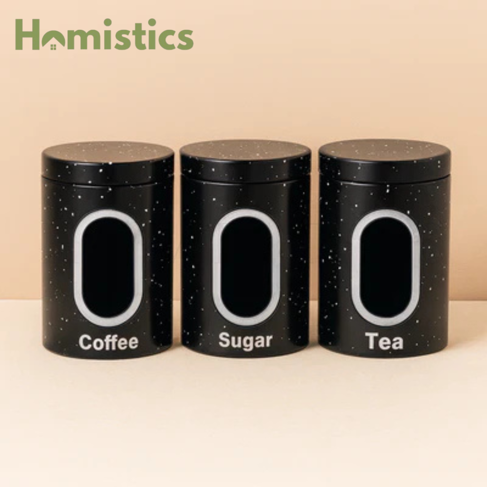HausRoland Modern Speckled Container Set - Black