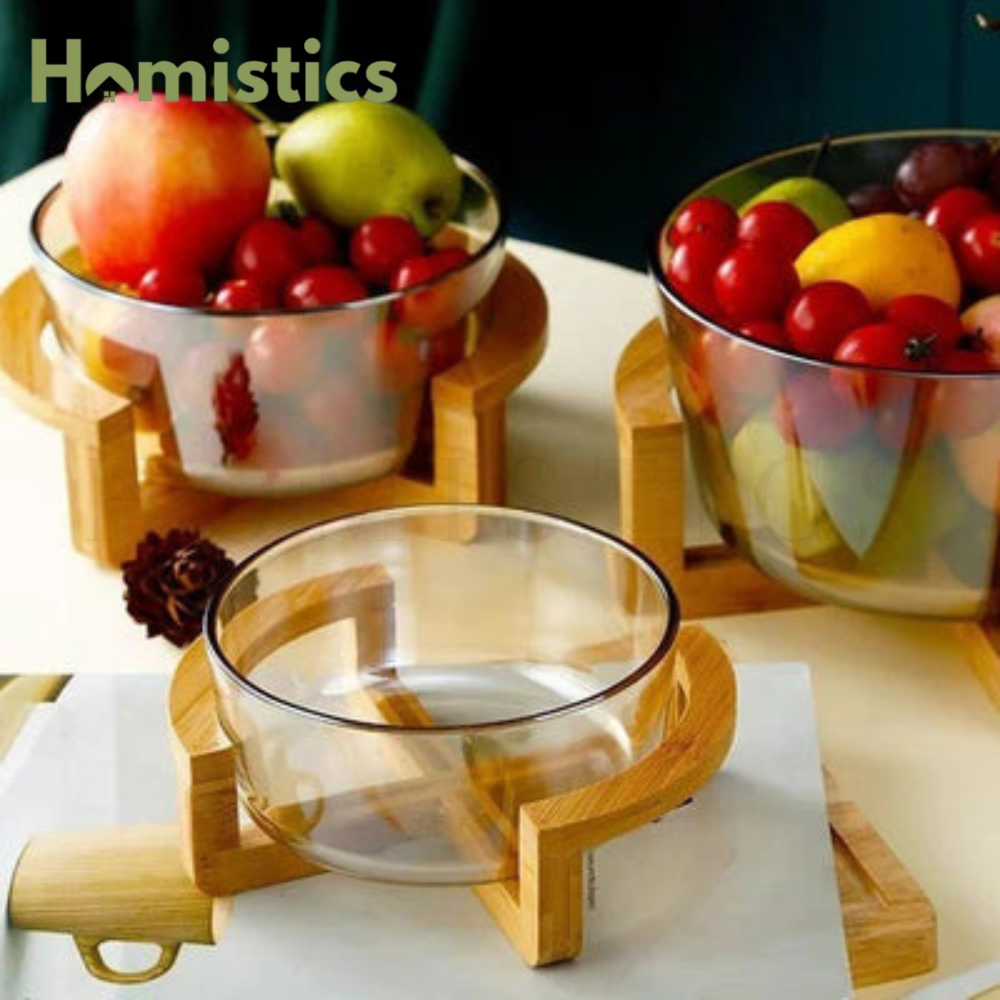 European Style Transparent Glass Fruit Basket