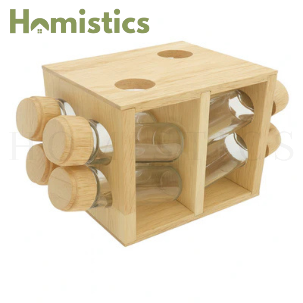 Shengya 8 Pieces Wooden Spice Rack