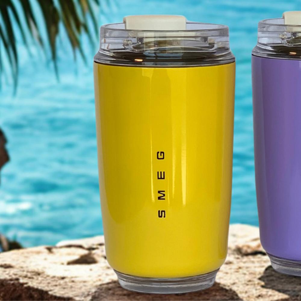 SMEG Stainless Steel Travel Coffee Mug | Yellow