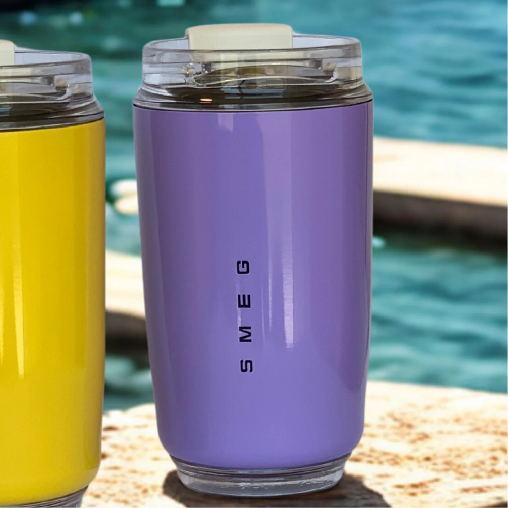 SMEG Stainless Steel Travel Coffee Mug | Purple