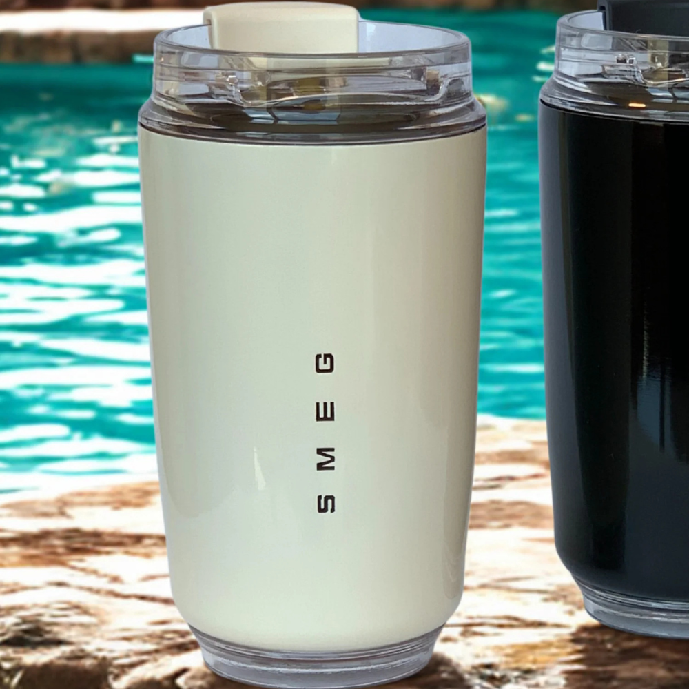 SMEG Stainless Steel Travel Coffee Mug | Cream