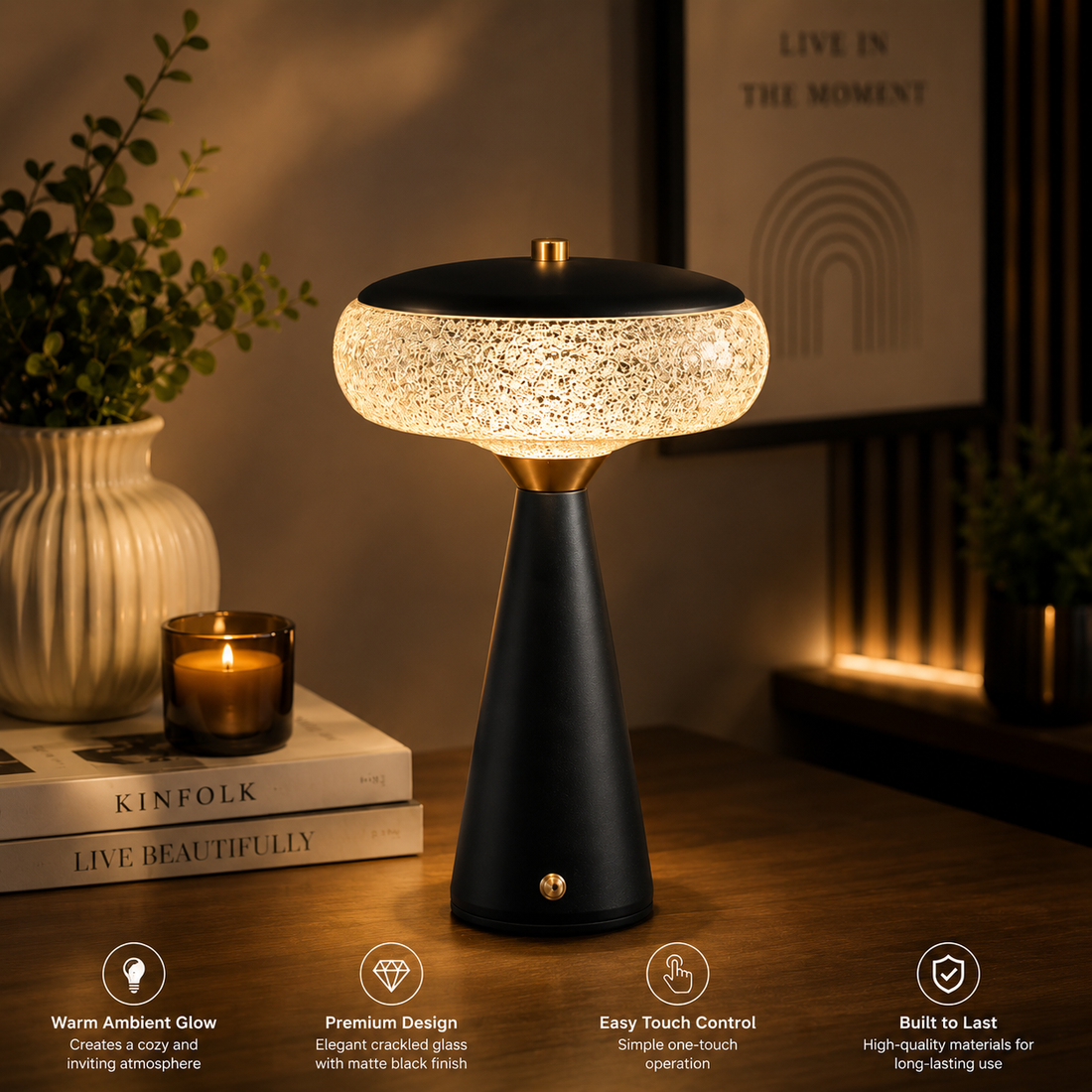 Aurora Crystal Glow LED Table Lamp