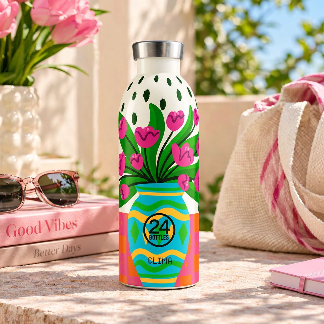 24Bottles Clima Bottle 500ml – Fiori Rosa