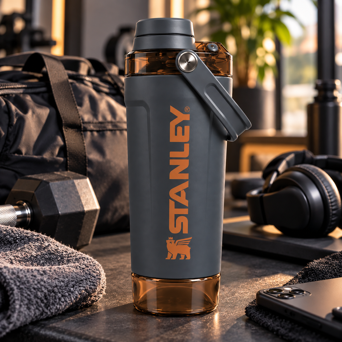 Stanley Activate Shaker Bottle - 20 OZ |Charcoal Grey