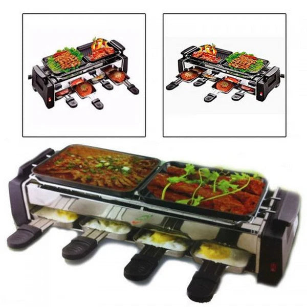 Electric BBQ Grill with Hot Plates