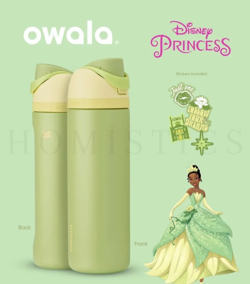 owala disney princess freesip bottle front view insulated water bottle