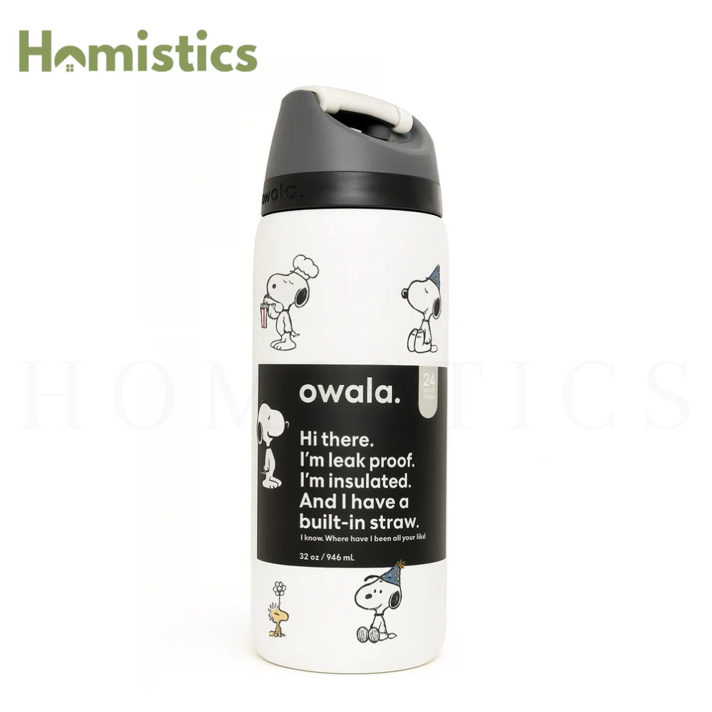Owala Snoopy White 32oz FreeSip water bottle