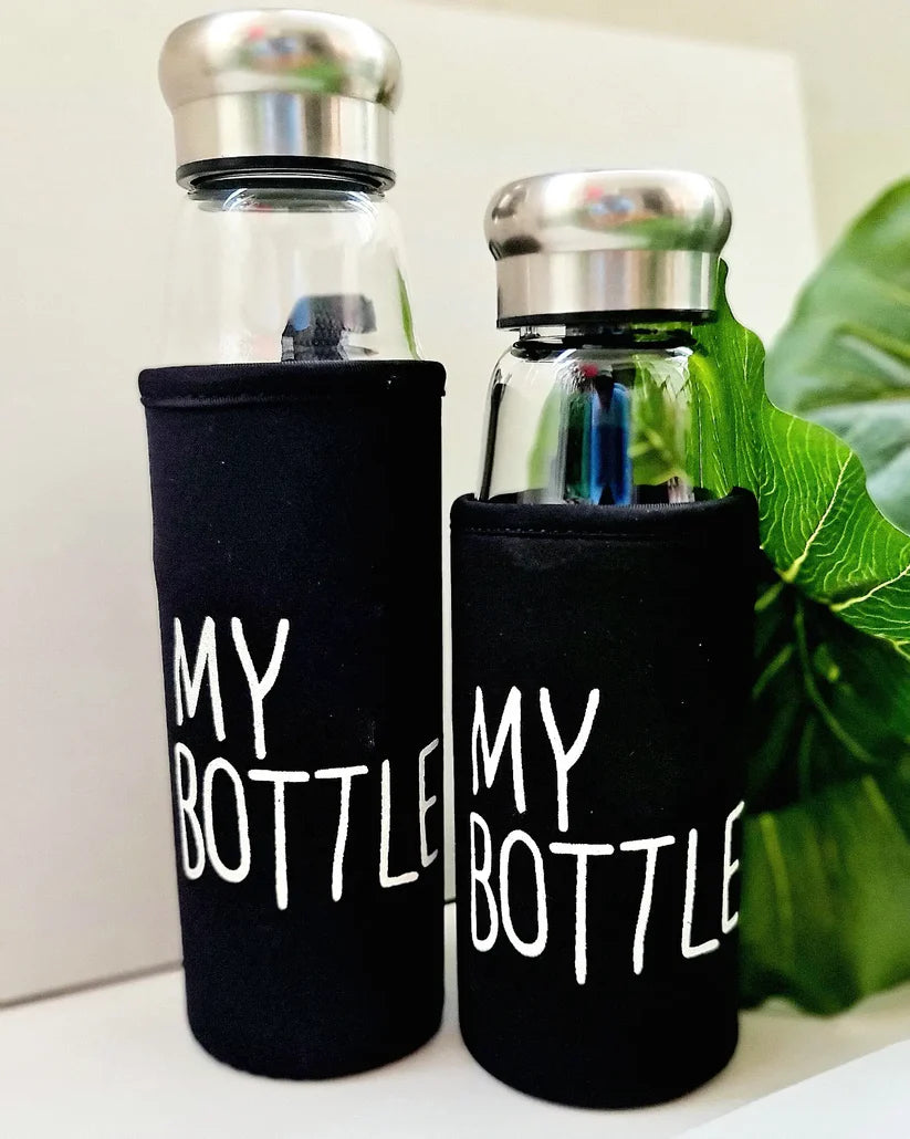 My Glass Water Bottle With Cover Bag