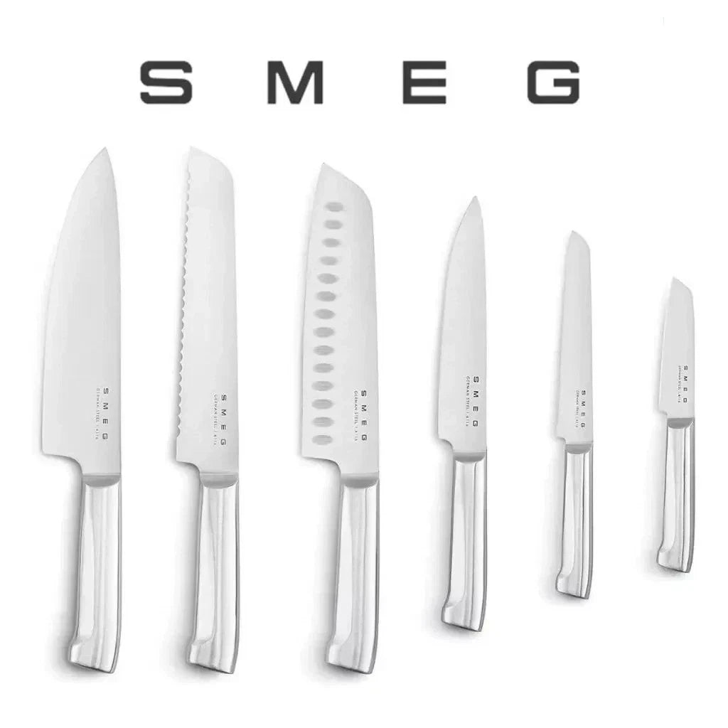 SMEG 6-Piece Kitchen Knife Set – Premium Stainless Steel Knives