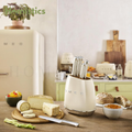SMEG 7-piece knife block set cream