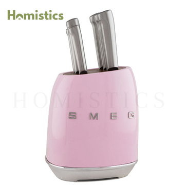 SMEG pink kitchen knife set stainless steel