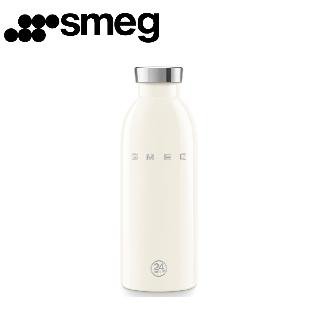 SMEG x 24Bottles Clima Cream Bottle 500 ml insulated stainless steel bottle front view