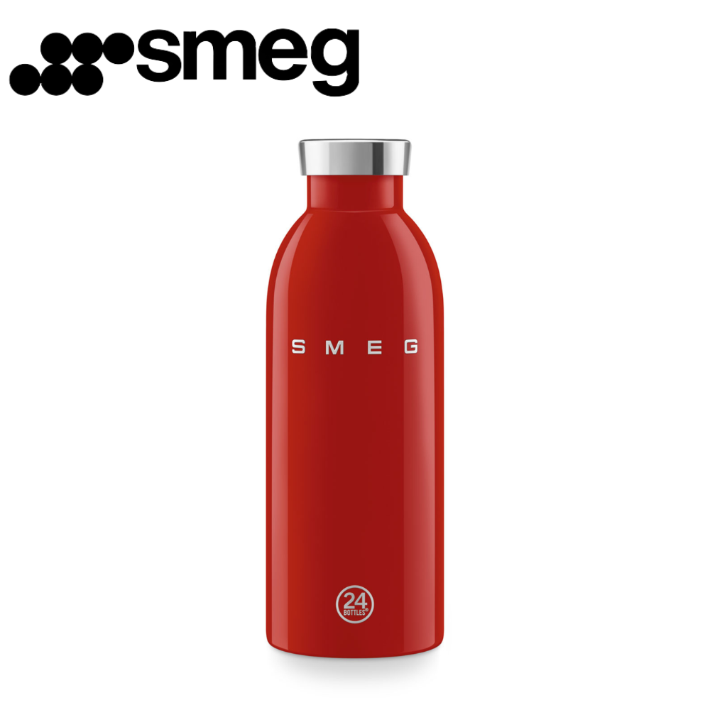 SMEG x 24Bottles Clima Red Bottle 500 ml insulated stainless steel bottle front view