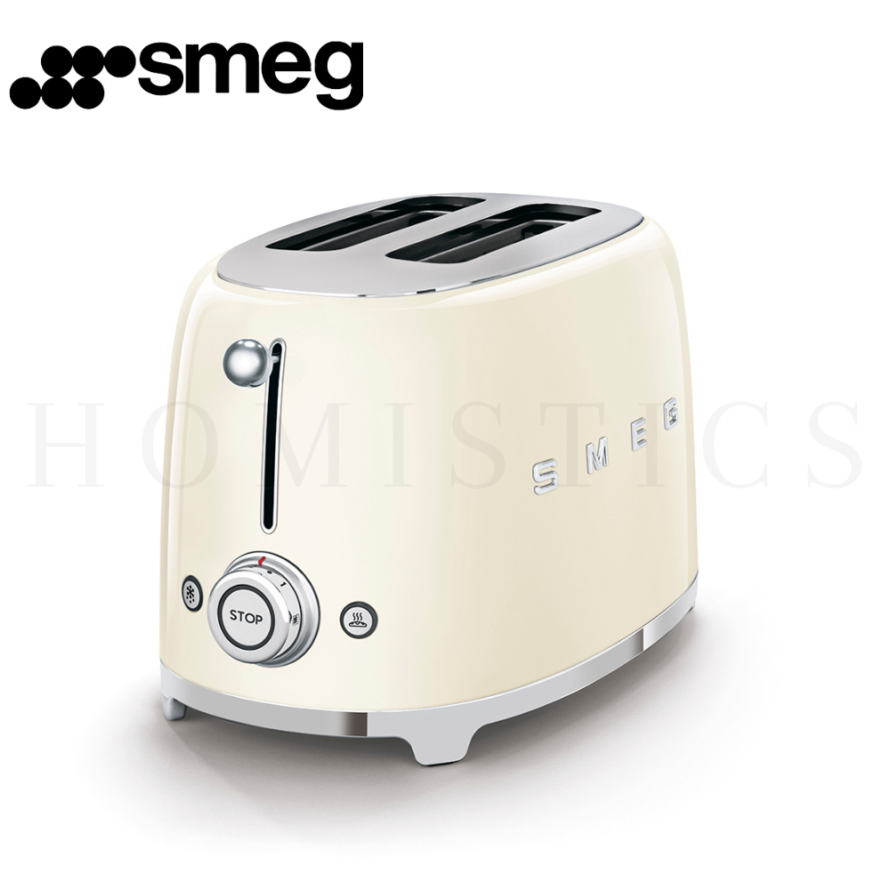 SMEG Stylish Cream Toaster for Kitchen with Reheat and Defrost Functions